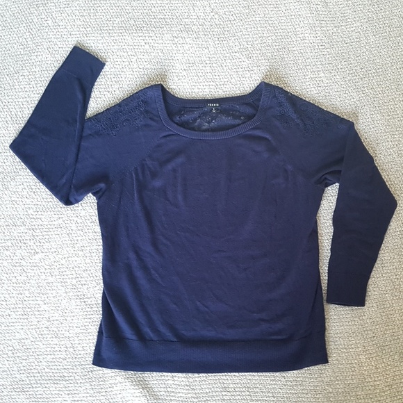 torrid Sweaters - Navy Blue Lace Sweater